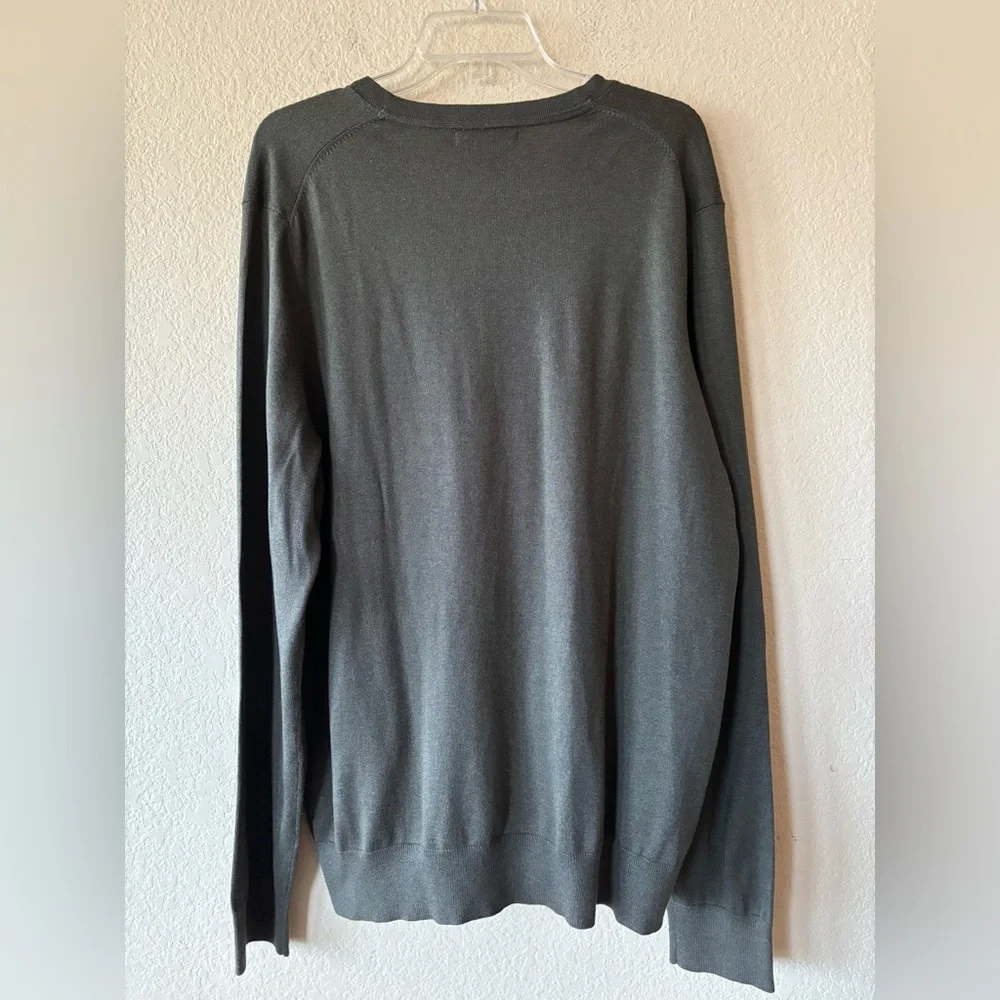 BANANA REPUBLIC SILK COTTON CASHMERE V-NECK SWEATER OLIVE‎ XLT